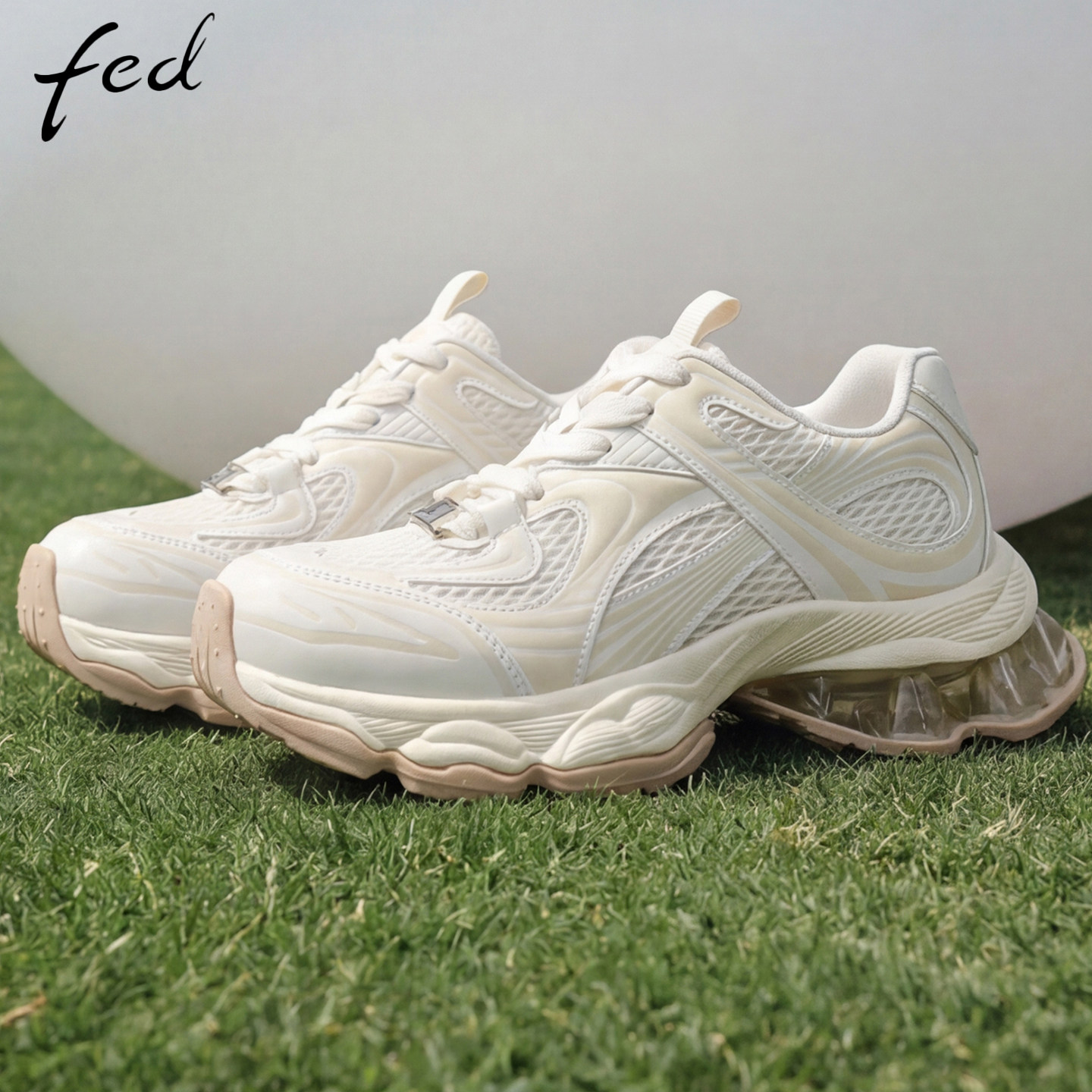 fed透气网纱老爹鞋女气垫厚底