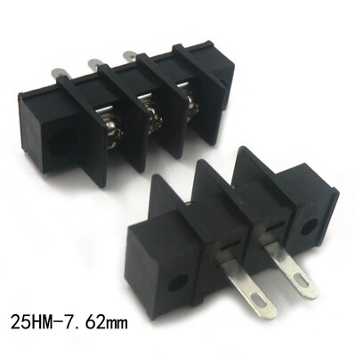 25HM 7.62mm栅栏式PCB接线端子宽脚带固定孔2P3P4P5P6PKF25HM