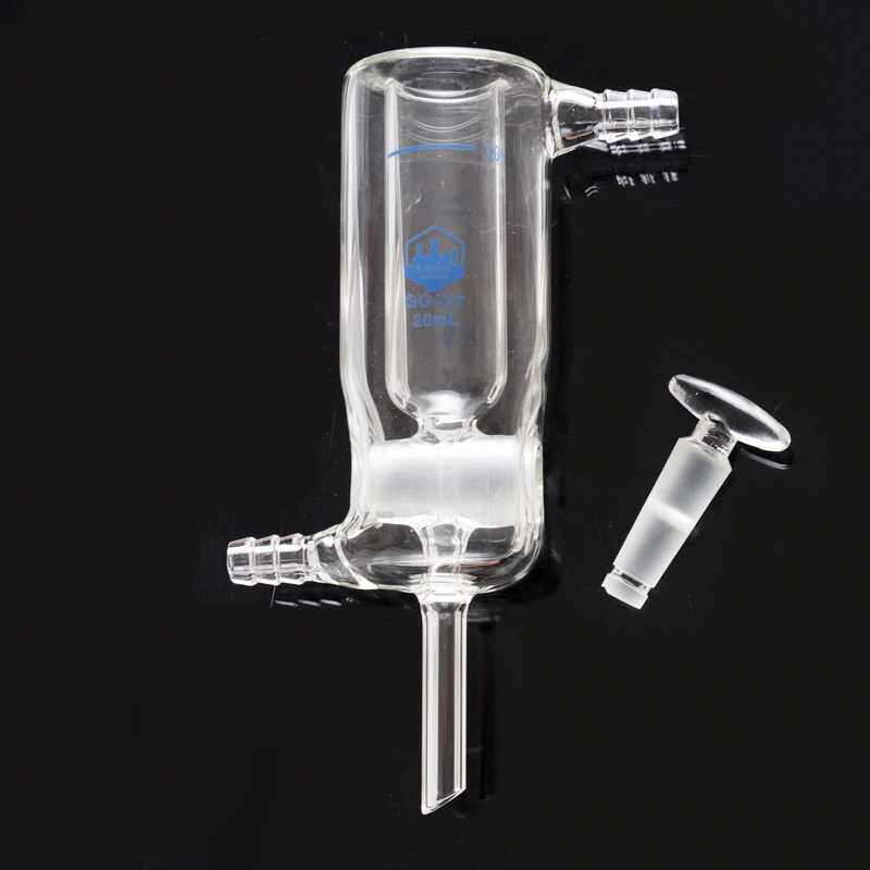 恒宏双层夹套烧杯25ml玻璃活塞 光催化反应器 可定制各种规格型号