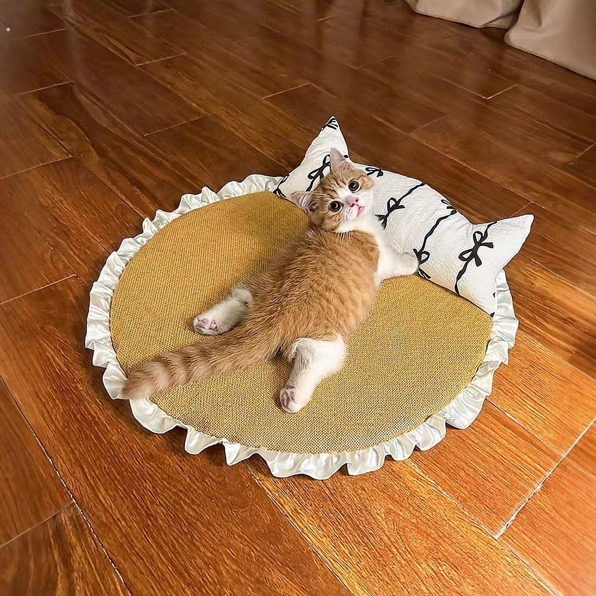 宠物冰垫猫咪狗狗凉席夏季狗垫子带枕凉垫纳解暑凉睡垫降温神器