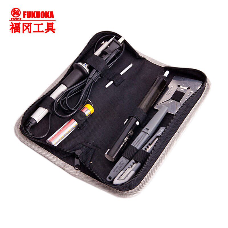 釰(福冈)工具多功能豪华8件电烙铁套装组合镊子吸锡器焊锡丝烙铁