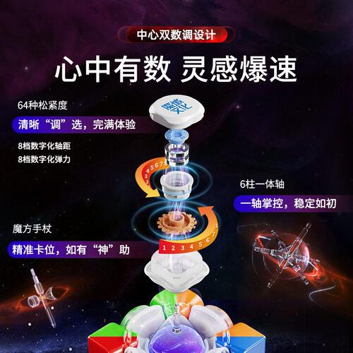 甄选魔域威龙WRM V10三阶磁力磁悬浮球轴魔衣版比赛竞速魔方玩具