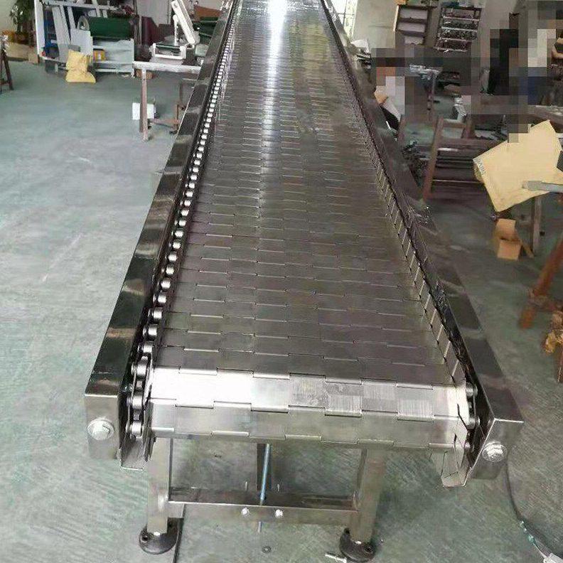 甄选不锈钢链板输送机重型刮板提升机金属输送带防水板链流水线传