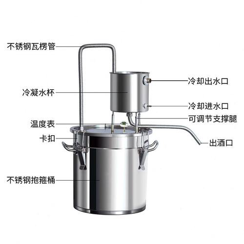 甄选5ZW新款不锈钢口杯蒸馏器家用小型白酒蒸馏纯露提纯酿酒设