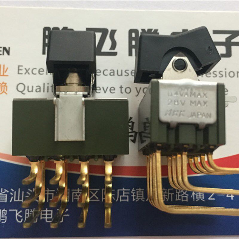 进口日本NKK M-2042弯脚12脚2档船型翘板开关 摇头摇臂拨动 0.4VA