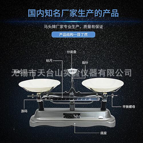 甄选马头牌托盘天平秤物JYT架盘密度100g200g500g2kg5kg机械实验