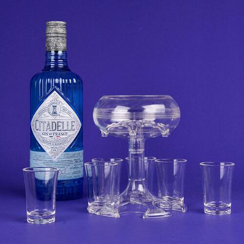 甄选透明仿玻璃亚克力分酒器白酒啤酒聚会倒酒神器调酒套装六杯分