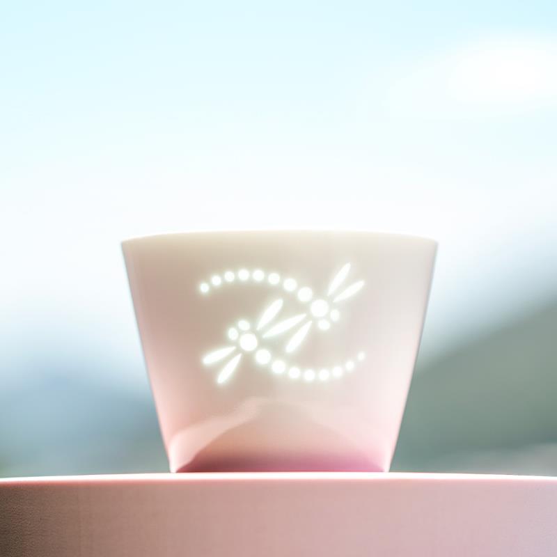 山水间蜻蜓玲珑杯情投意合陶瓷咖啡杯随手杯子高颜值情侣生日礼物
