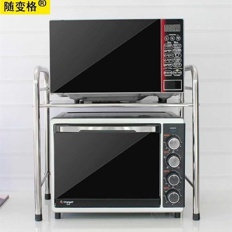 放微波炉和烤箱一体家用的架子双层厨房专用置物架节省空间上面方