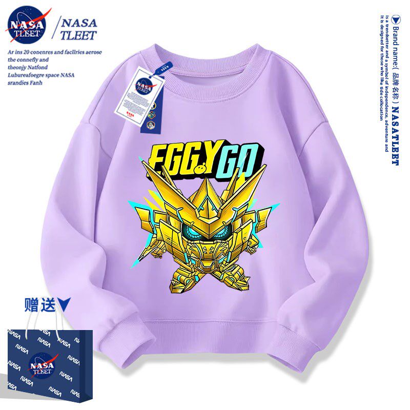 NASA儿童卫衣2025春秋新款女童洋气薄款中大童圆领男童秋款上衣