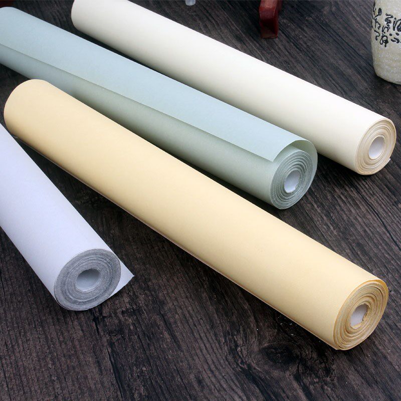 小楷宣纸复古流金蜡染长卷35cm*10米仿古灰色书法创作专用半生熟