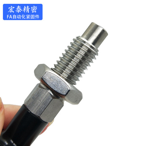 不锈钢分度销 旋转柱塞m6 PMXK8复位型 M12弹簧柱塞 粗螺纹分度销