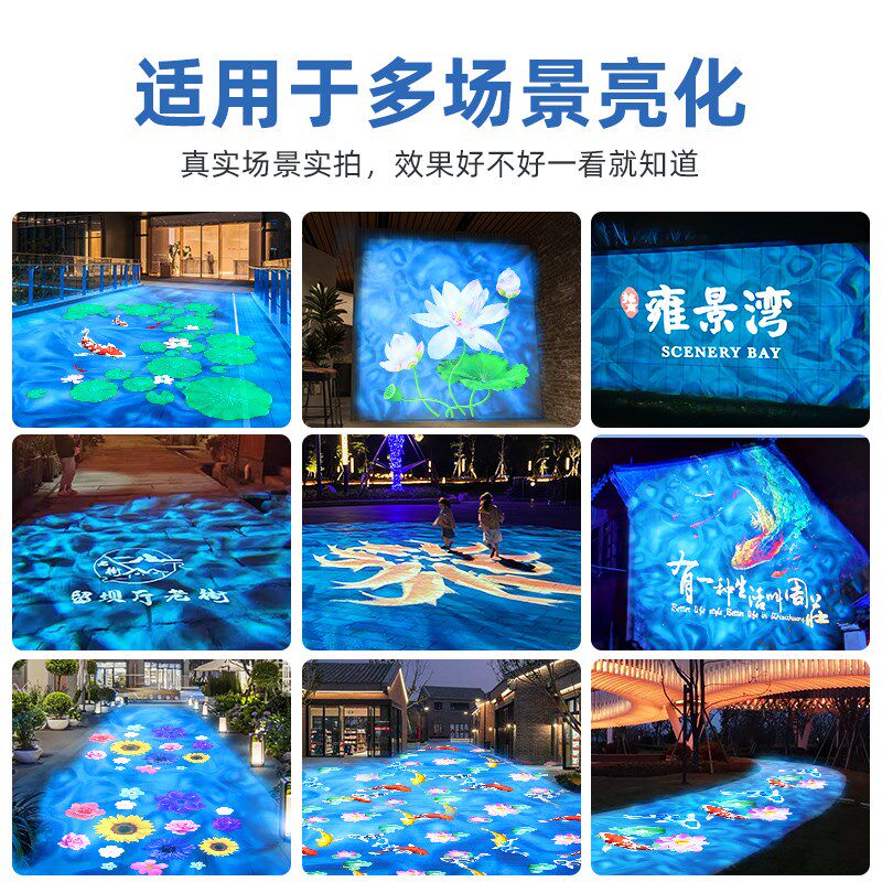 动态创意图案文字logo广告投影灯店铺门头户外亮化防水3d射灯定制