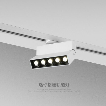 凯信可调角度格栅轨道灯长条方形明装射灯店铺商用洗墙偏光无主灯