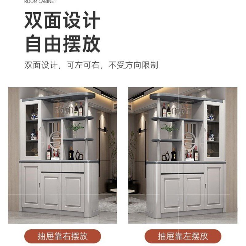 实木间厅柜玄关柜酒柜一体客厅屏风置物展示柜双面家用中式门厅柜