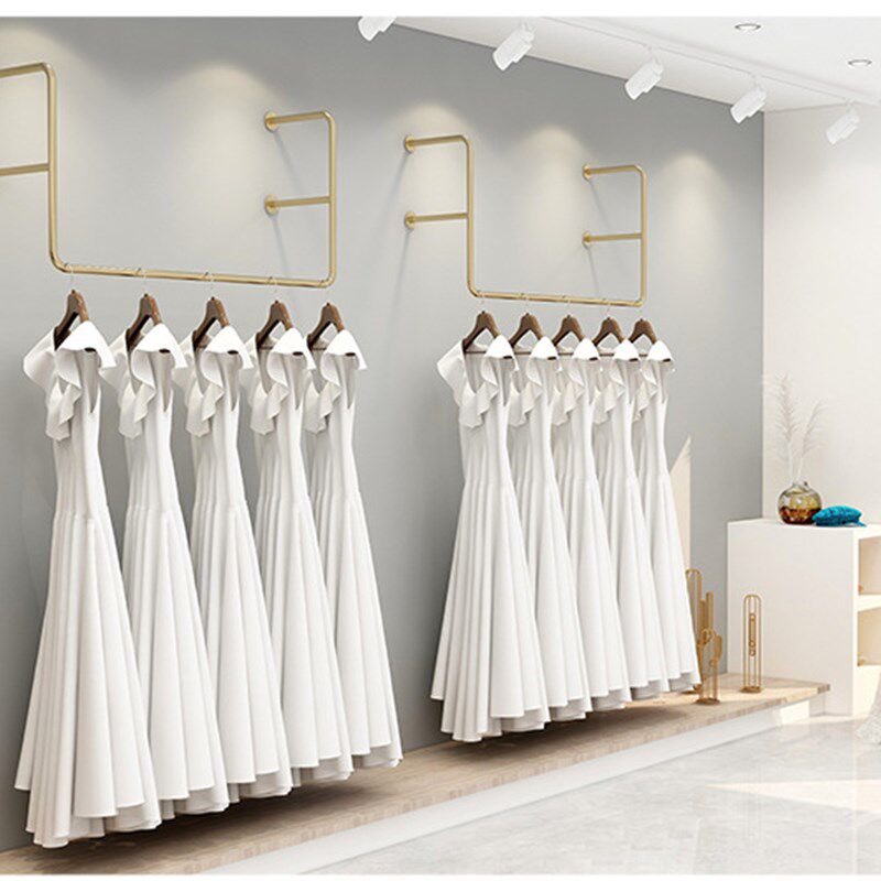 服装店衣服架子铁艺吊架壁挂婚纱货架悬挂女装展示陈列架上墙装饰