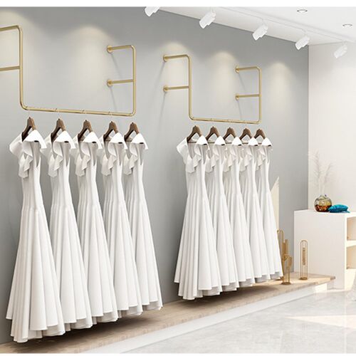 服装店衣服架子铁艺吊架壁挂婚纱货架悬挂女装展示陈列架上墙装饰