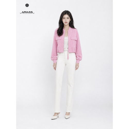阿玛施阿玛施官方正品新款百搭宽松休闲短外套女上衣外搭540014