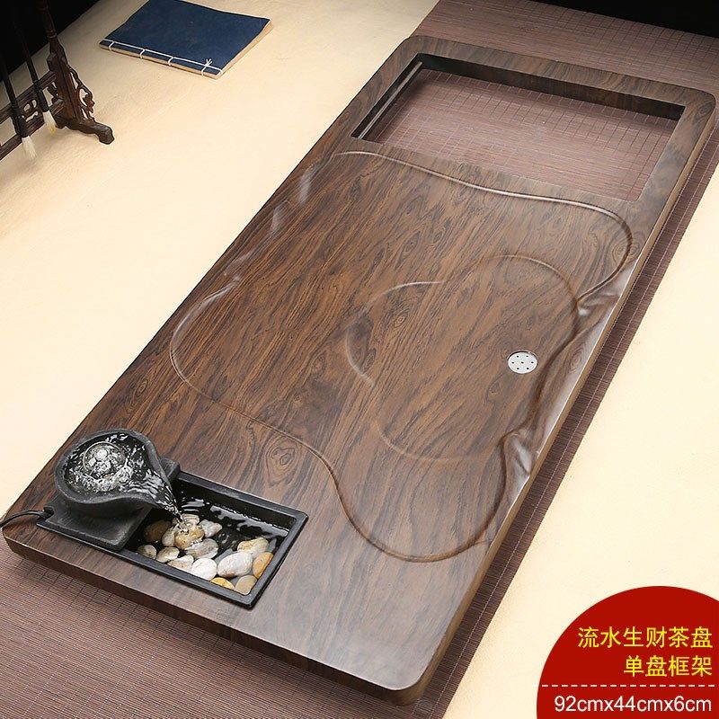 茶盘家用不带电器37乘20单框烧水壶一体大号嵌入式实木茶托泡茶台