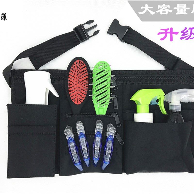 热销化妆师挎包理发师剪刀包宠物美容师黑色个性帆布美发工具包