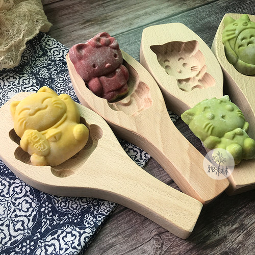 卡通小招财猫模具diy做馒头面食蒸辅食烘焙凤梨酥绿豆糕点月饼模