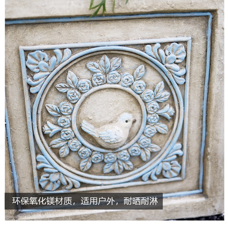 北欧简约四方形浮雕庭院花盆大号创意家用户外狐尾蝴蝶兰花盆栽器