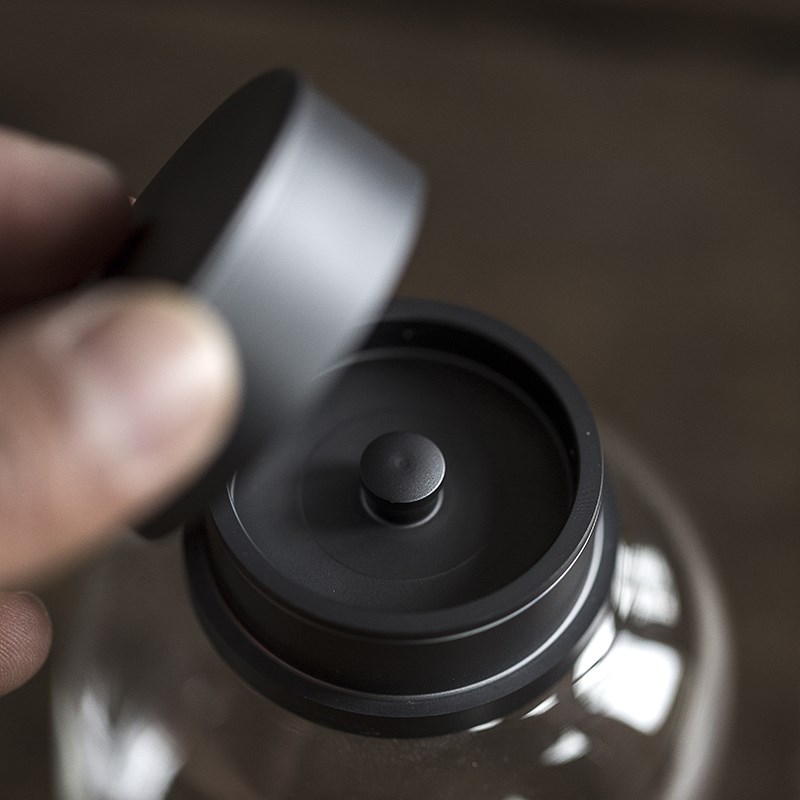 玩物集 玻璃茶叶罐铝合金属盖密封储物罐大小号咖啡豆罐存茶茶具