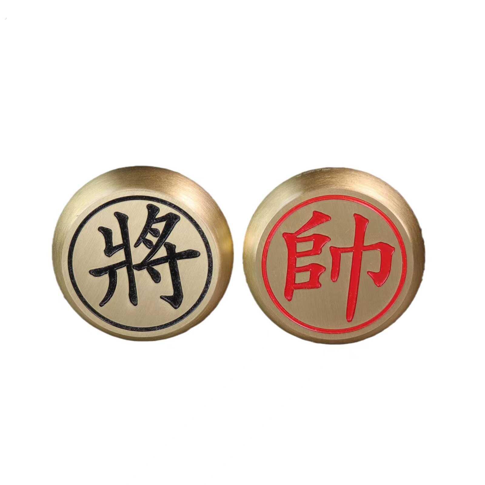 黄铜实心中国象棋礼盒装黄铜工艺摆饰礼品象棋礼盒收藏益智