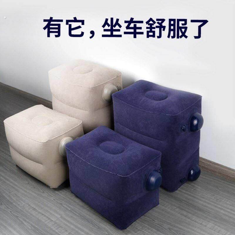 工厂现货充气垫搁脚垫充气凳脚凳旅行气垫三层植绒脚垫可调足踏凳