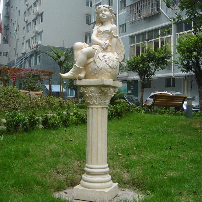 欧式玻璃钢人物雕塑艺术品客厅户外落地摆设可定制作简约罗马柱景