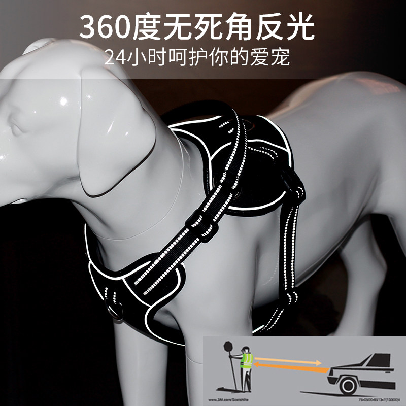 狗狗牵引绳中型大型犬金毛马犬胸背带背心式狗链子遛狗小型犬狗绳