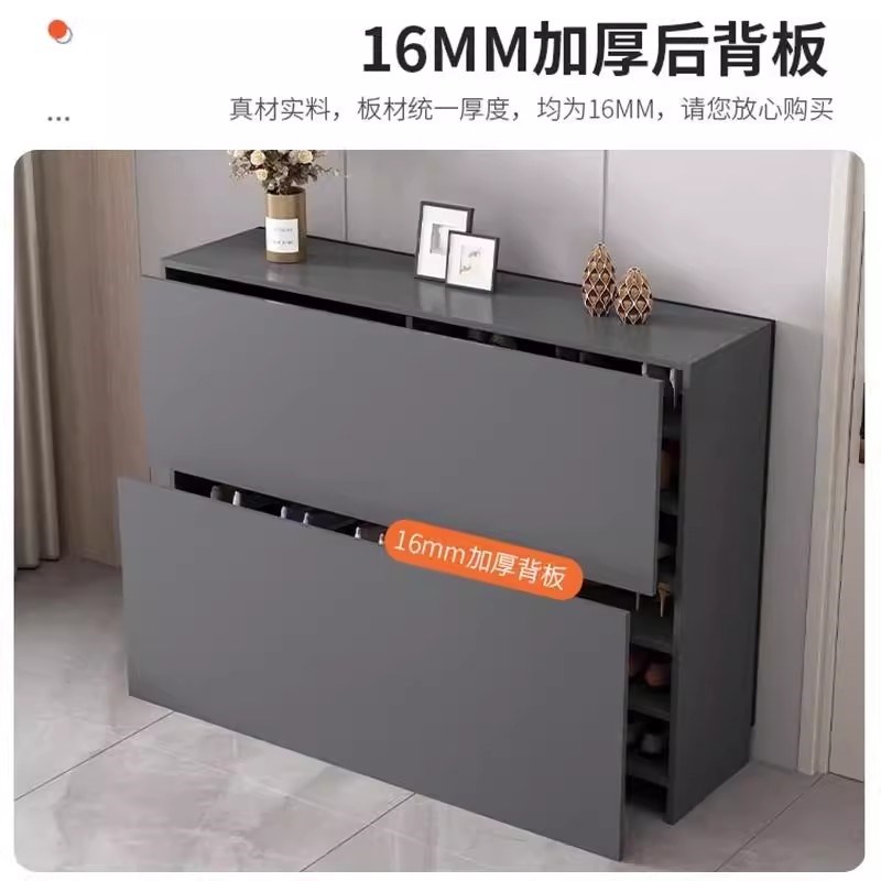 轻奢新款玻璃鞋柜高跟鞋收纳柜家用简约大容量阳台玄关储物柜一体