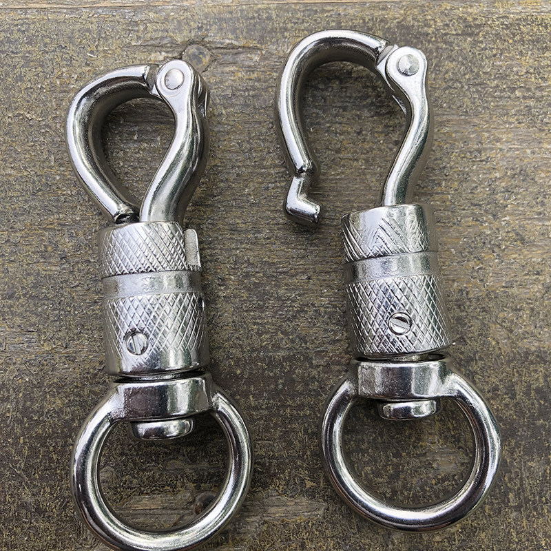 304钢宠物牵引绳钩子狗狗万向环狗绳扣头中大型大型狗专用绳钩头