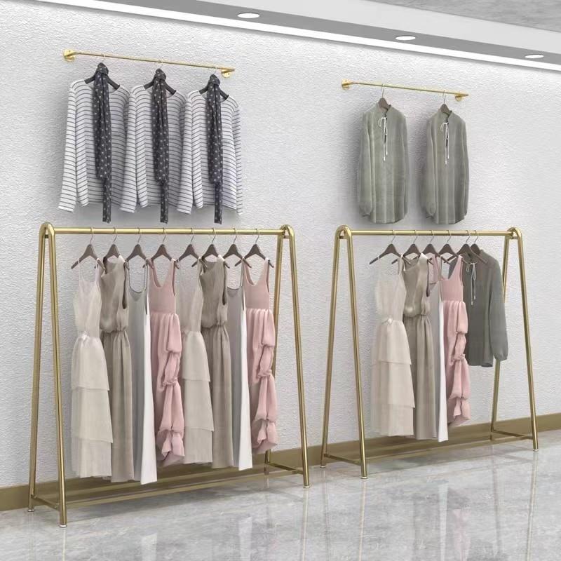 服装店展示架金色家用卧室专用衣服陈列衣架网红挂衣架女装店货架