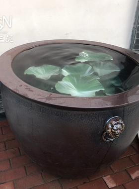 景德镇大缸加固加厚陶瓷水缸鱼缸养睡莲荷花莲花庭院缸造景花园