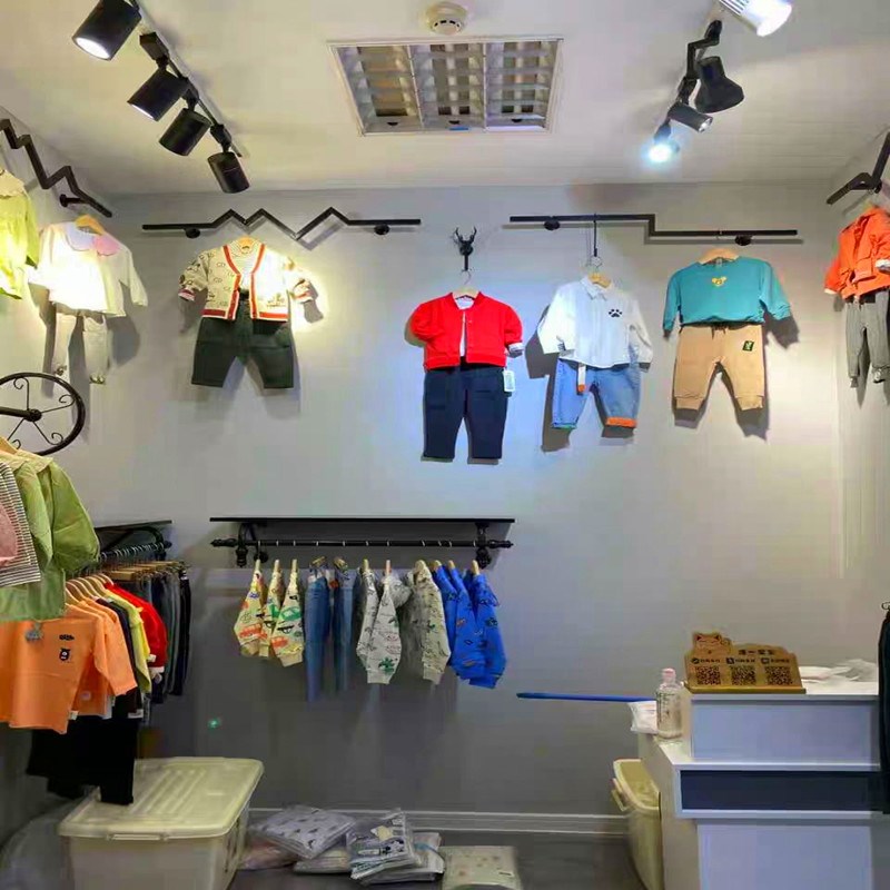 服装店展示架上墙女童装店铺装修货架壁挂式组合挂衣服架子正侧挂
