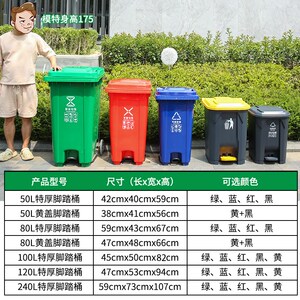 垃圾桶大号商用脚踩户外环卫大容量餐饮商场带脚踩垃圾箱物业分类