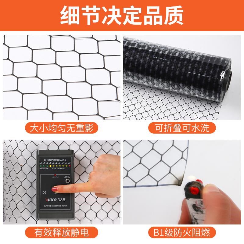 PVC防静电网格帘阻燃B1软帘透明无尘门帘环保静电帘洁净棚网格布
