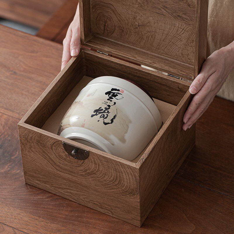 高档复古茶叶包装盒空礼盒陶瓷单罐大号一斤装红茶绿茶金骏眉定制