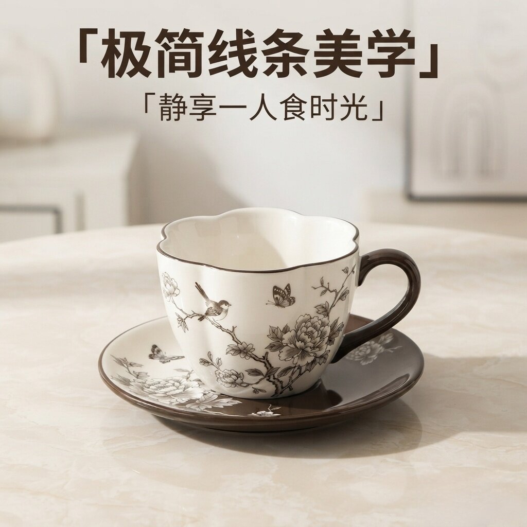 Kaeltham强化瓷花卉马克杯套装