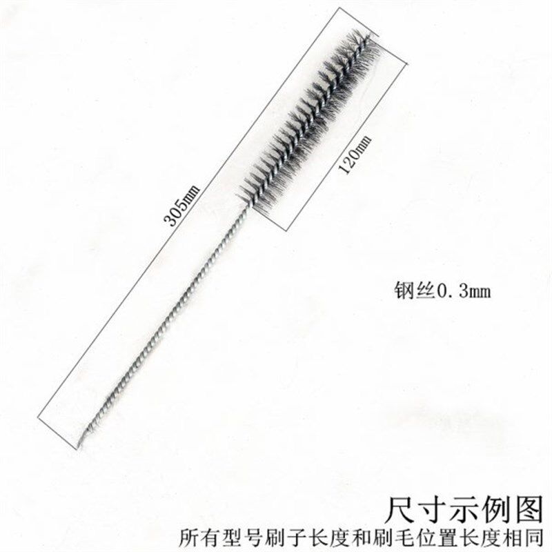 手用长柄黑硬钢丝管道圆形刷内孔试管炉通扫不锈钢刷清洁去污除锈