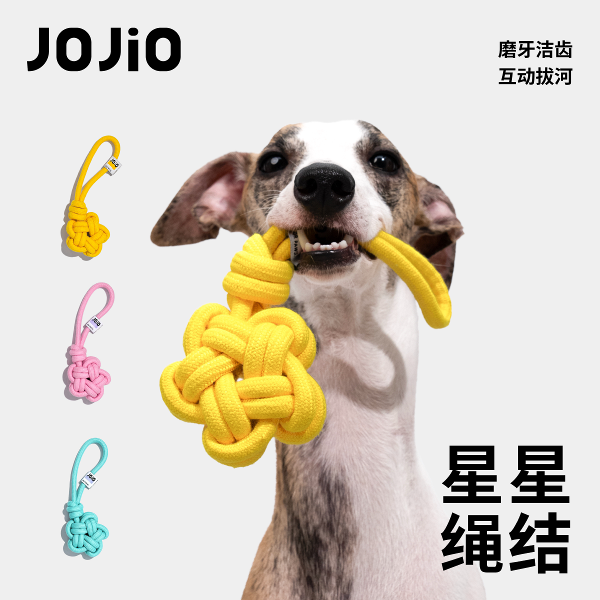 JOJIO星星绳结耐咬磨牙狗玩具