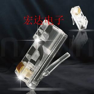 AMP安普超五类网络水晶头RJ45网络水晶头8芯度金网络水晶头100个