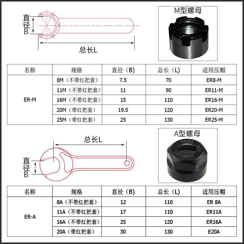 威特加硬ERUM扳手C型月牙勾头扳手雕刻机主轴延长杆夹头夹持扳手