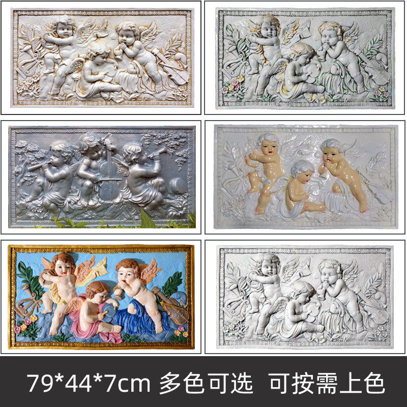欧式大型浮雕壁挂乐器三天使装饰背景墙玄关客厅卧室酒吧大厅壁画