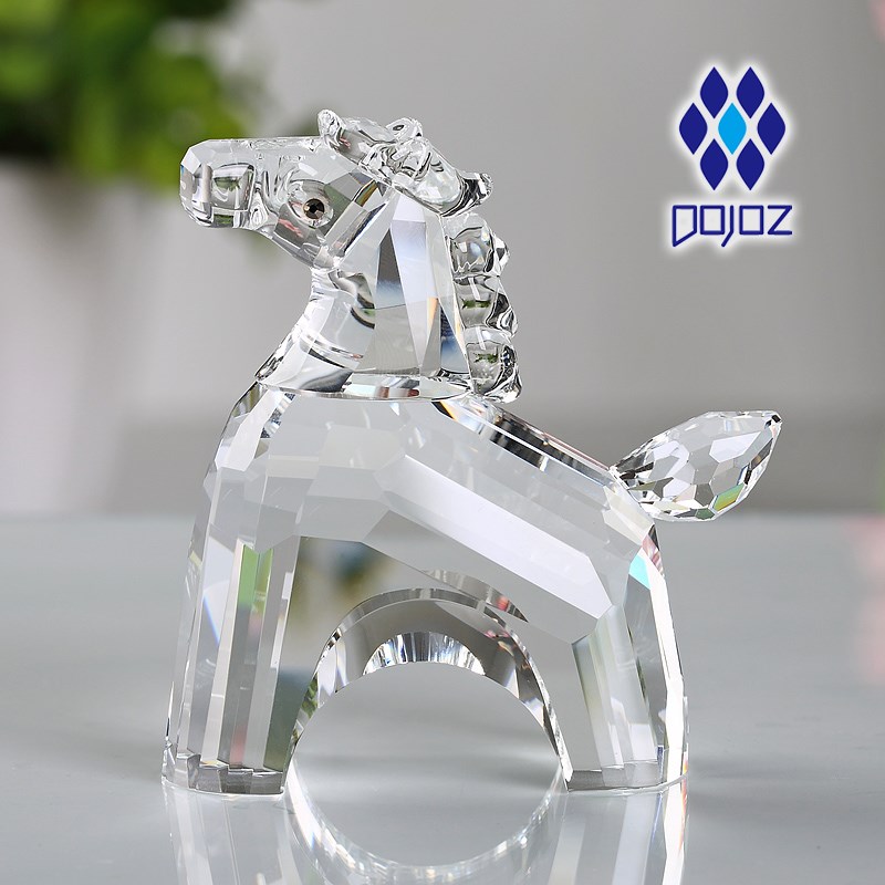 水晶小马摆件十二生肖高档办公桌装饰品创意平安夜圣诞节生日礼物