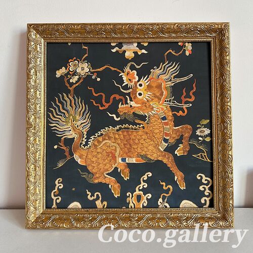 可可的画廊新年吉祥寓意新中式中古风小众个性麒麟装饰画茶室挂画