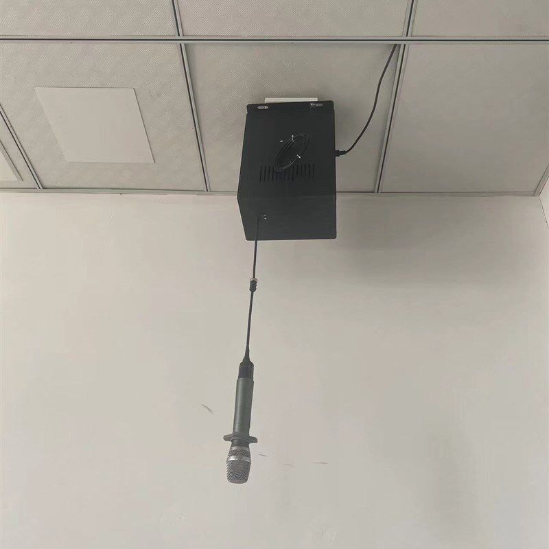 舞台吊麦升降器合唱麦克风电动升降吊架电容话筒自动收线伸缩支架