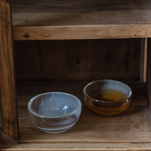 闻说水晶圆心品茗杯 简约防烫玻璃茶杯个人主人杯喝茶杯茶盏