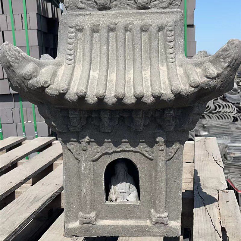 古建筑屋顶吉祥星楼太公楼五脊六兽双龙戏珠绿瓦